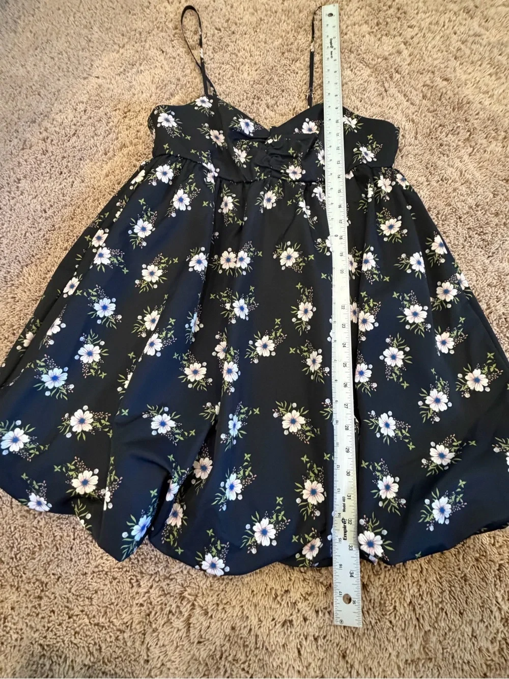 NWT new small free people a bubble mini dress black floral spaghetti straps
